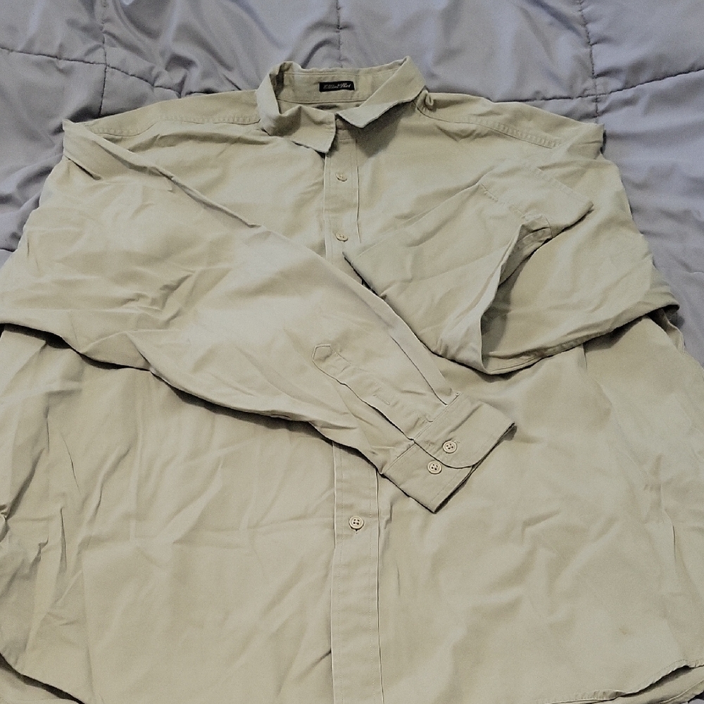 Eddie Bauer Legend Elkhorn Men's Light Tan Casual Button Down Shirt
